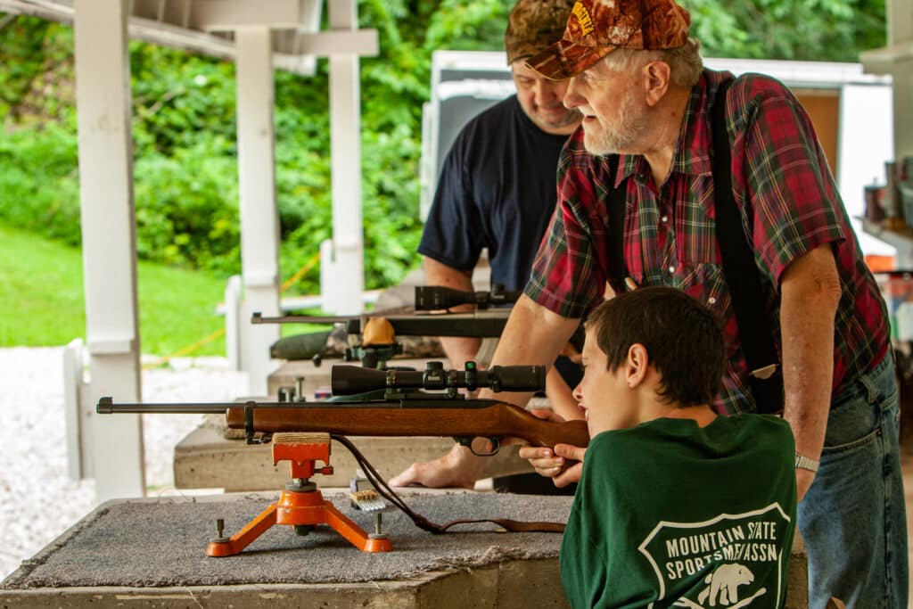 Joe Robinson keeps an eagle eye down range