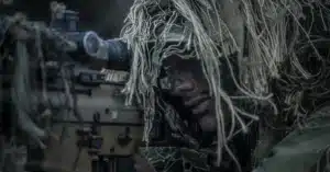 Sniper in Gillie Suit